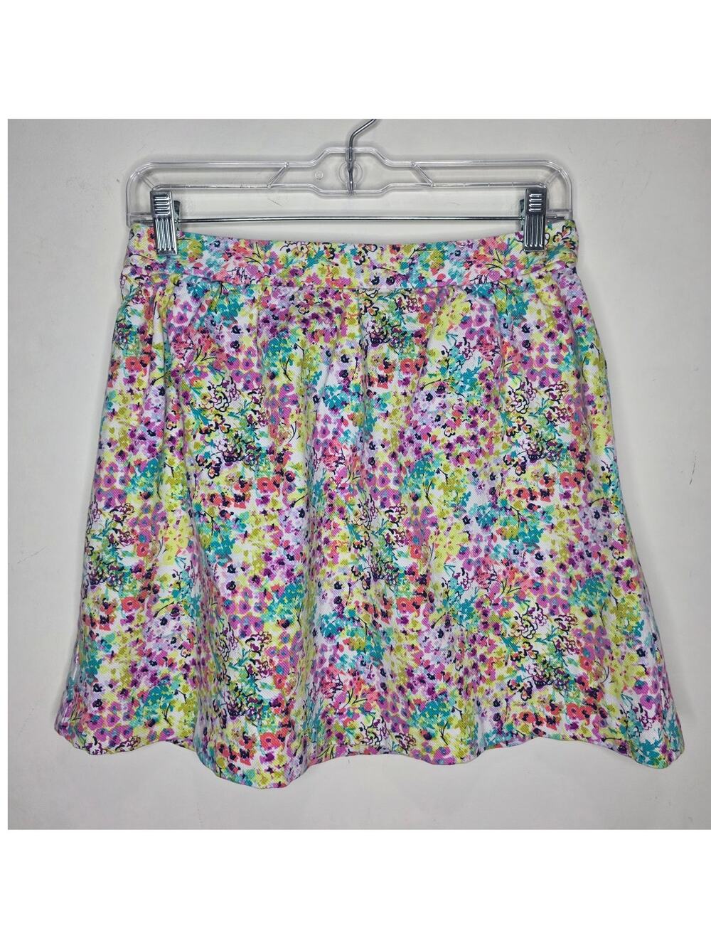 Victoria's Secret VS cotton pink purple yellow pastel abstract floral skirt - 6